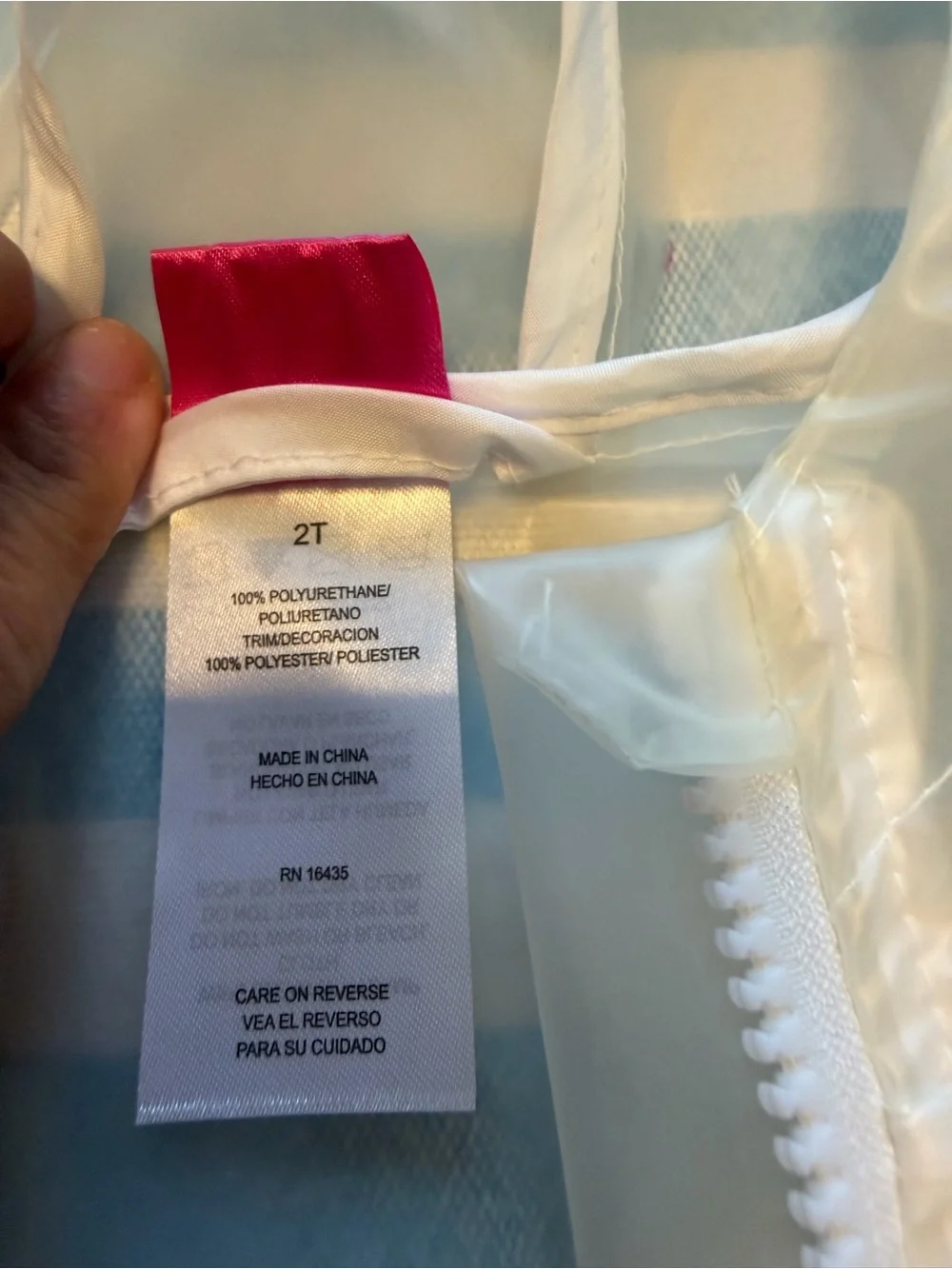 Disney Clear Rain Jacket with Pink Trim